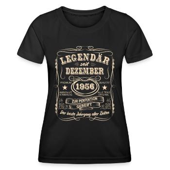 Legenden Dezember 1956 Geboren Jahrgang 1956 - Frauen Funktions-T-Shirt - Schwarz - Vorne - AI Model Female 172 light (172cm)