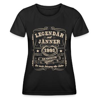 Legends January 1991 Born 1991 - Women's Functional T-Shirt - black - Front - AI Model Female 172 light (172cm)