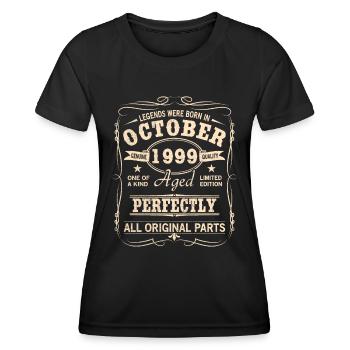 Vintage October 1999 Birthday - Women's Functional T-Shirt - black - Front - AI Model Female 172 light (172cm)