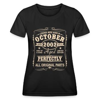 Vintage October 2002 Birthday - Women's Functional T-Shirt - black - Front - AI Model Female 172 light (172cm)