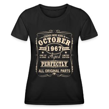 Vintage October 1967 Birthday - Women's Functional T-Shirt - black - Front - AI Model Female 172 light (172cm)
