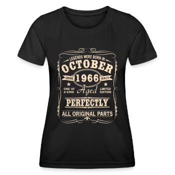 Vintage October 1966 Birthday - Women's Functional T-Shirt - black - Front - AI Model Female 172 light (172cm)