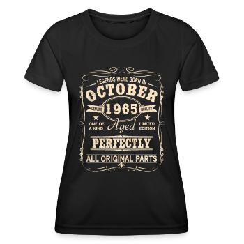 Vintage Oktober 1965 Geburtstag - Frauen Funktions-T-Shirt - Schwarz - Vorne - AI Model Female 172 light (172cm)