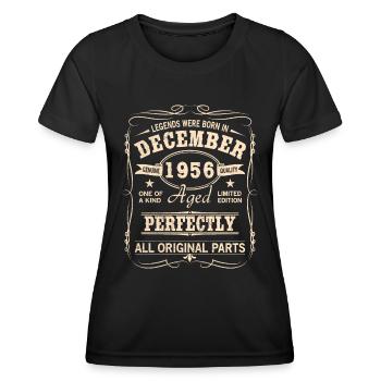 Vintage Dezember 1956 Geburtstag - Frauen Funktions-T-Shirt - Schwarz - Vorne - AI Model Female 172 light (172cm)