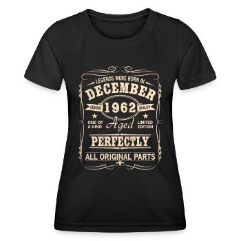 Vintage Dezember 1962 Geburtstag - Frauen Funktions-T-Shirt - Schwarz - Vorne - AI Model Female 172 light (172cm)