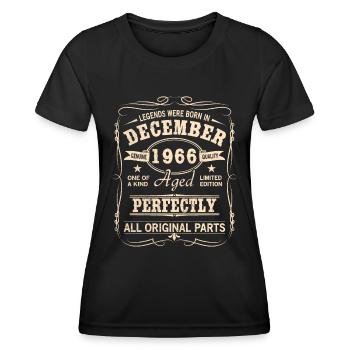 Vintage December 1966 Birthday - Women's Functional T-Shirt - black - Front - AI Model Female 172 light (172cm)