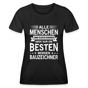 Alle Menschen Sind Gleich Geboren Bauzeichner - Frauen Funktions-T-Shirt - Schwarz - Vorne - AI Model Female 172 light (172cm)