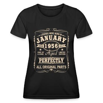 Vintage Jänner Januar 1956 Geburtstag - Frauen Funktions-T-Shirt - Schwarz - Vorne - AI Model Female 172 light (172cm)