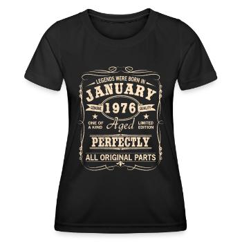 Vintage January January 1976 Birthday - Women's Functional T-Shirt - black - Front - AI Model Female 172 light (172cm)