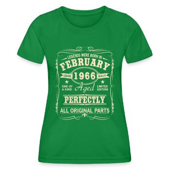 Millésime février 1966 Anniversaire - T-shirt sport Femme - vert - Devant - AI Model Female 172 dark (172cm)