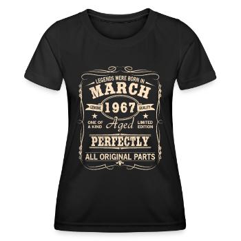 Vintage March 1967 Birthday - Women's Functional T-Shirt - black - Front - AI Model Female 172 light (172cm)