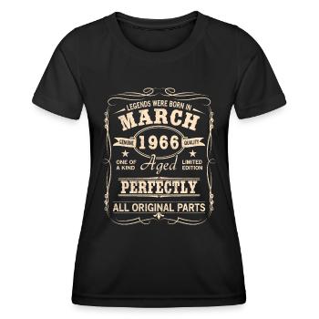 Vintage March 1966 Birthday - Women's Functional T-Shirt - black - Front - AI Model Female 172 light (172cm)