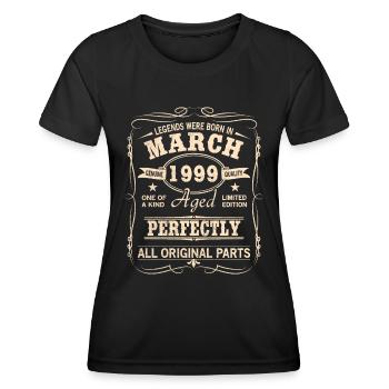 Vintage March 1999 Birthday - Women's Functional T-Shirt - black - Front - AI Model Female 172 light (172cm)