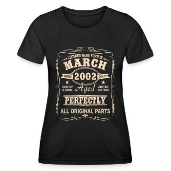 Vintage March 2002 Birthday - Women's Functional T-Shirt - black - Front - AI Model Female 172 light (172cm)