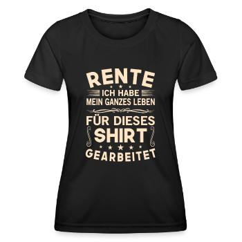 Rentner Geschenk Lustig Ruhestand Pension Rente - Frauen Funktions-T-Shirt - Schwarz - Vorne - AI Model Female 172 light (172cm)