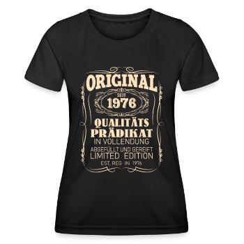 Vintage Original 1976 Geboren Jahrgang 1976 - Frauen Funktions-T-Shirt - Schwarz - Vorne - AI Model Female 172 light (172cm)