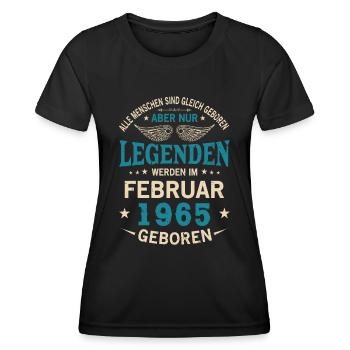 Alle Menschen Sind Gleich Geboren Februar 1965 - Frauen Funktions-T-Shirt - Schwarz - Vorne - AI Model Female 172 light (172cm)