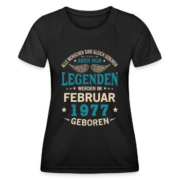 Alle Menschen Sind Gleich Geboren Februar 1977 - Frauen Funktions-T-Shirt - Schwarz - Vorne - AI Model Female 172 light (172cm)