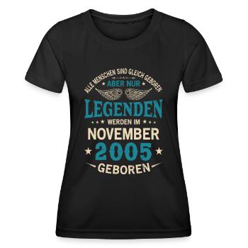 All people are born equal November 2005 - Women's Functional T-Shirt - black - Front - AI Model Female 172 light (172cm)
