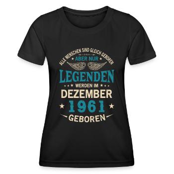 All people are born equal December 1961 - Women's Functional T-Shirt - black - Front - AI Model Female 172 light (172cm)