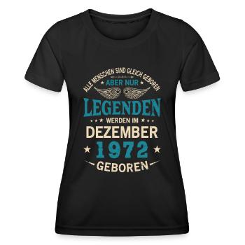 All people are born equal December 1972 - Women's Functional T-Shirt - black - Front - AI Model Female 172 light (172cm)