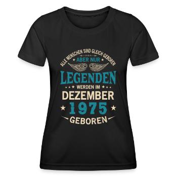 All people are born equal December 1975 - Women's Functional T-Shirt - black - Front - AI Model Female 172 light (172cm)