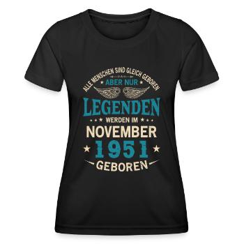 Alle Menschen Sind Gleich Geboren November 1951 - Frauen Funktions-T-Shirt - Schwarz - Vorne - AI Model Female 172 light (172cm)