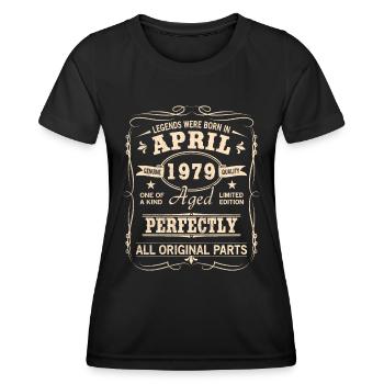 Vintage April 1979 Birthday - Women's Functional T-Shirt - black - Front - AI Model Female 172 light (172cm)
