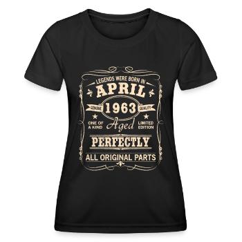 Vintage April 1963 Birthday - Women's Functional T-Shirt - black - Front - AI Model Female 172 light (172cm)