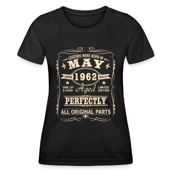 Vintage Mai 1962 Geburtstag - Frauen Funktions-T-Shirt - Schwarz - Vorne - AI Model Female 172 light (172cm)
