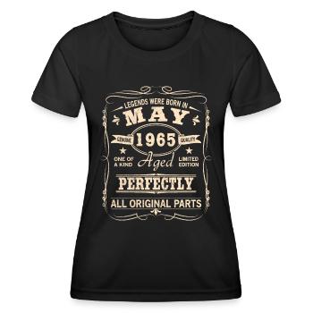 Vintage Mai 1965 Geburtstag - Frauen Funktions-T-Shirt - Schwarz - Vorne - AI Model Female 172 light (172cm)