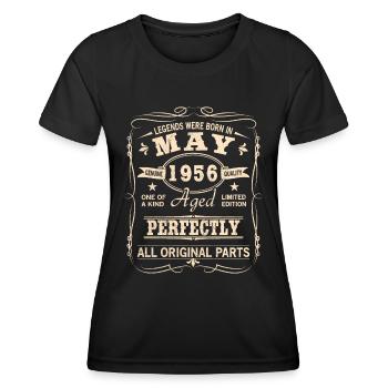 Vintage Mai 1956 Geburtstag - Frauen Funktions-T-Shirt - Schwarz - Vorne - AI Model Female 172 light (172cm)