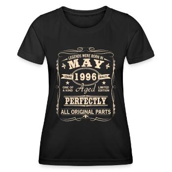 Vintage May 1996 Birthday - Women's Functional T-Shirt - black - Front - AI Model Female 172 light (172cm)