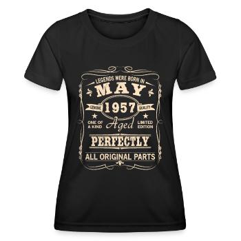 Vintage May 1957 Birthday - Women's Functional T-Shirt - black - Front - AI Model Female 172 light (172cm)