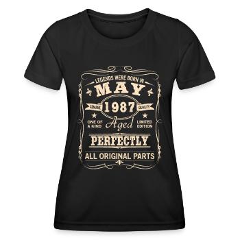 Vintage May 1987 Birthday - Women's Functional T-Shirt - black - Front - AI Model Female 172 light (172cm)