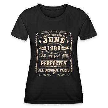 Vintage June 1988 Birthday - Women's Functional T-Shirt - black - Front - AI Model Female 172 light (172cm)