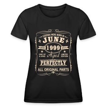 Vintage June 1999 Birthday - Women's Functional T-Shirt - black - Front - AI Model Female 172 light (172cm)