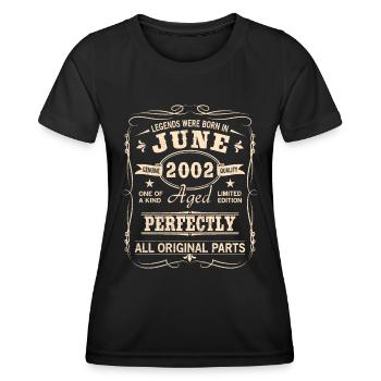 Vintage June 2002 Birthday - Women's Functional T-Shirt - black - Front - AI Model Female 172 light (172cm)