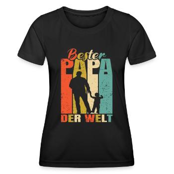 Bester Papa der Welt 1 Kind Ehemann Papa - Frauen Funktions-T-Shirt - Schwarz - Vorne - AI Model Female 172 light (172cm)