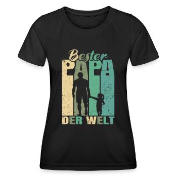 Bester Papa der Welt 1 Kind Ehemann Papa - Frauen Funktions-T-Shirt - Schwarz - Vorne - AI Model Female 172 light (172cm)