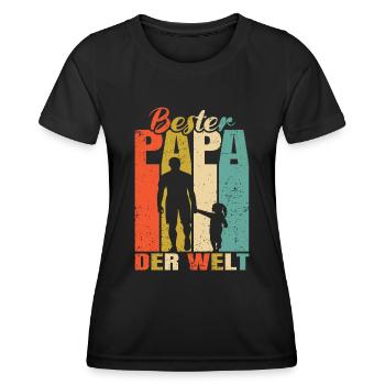 Bester Papa der Welt 1 Kind Ehemann Papa - Frauen Funktions-T-Shirt - Schwarz - Vorne - AI Model Female 172 light (172cm)