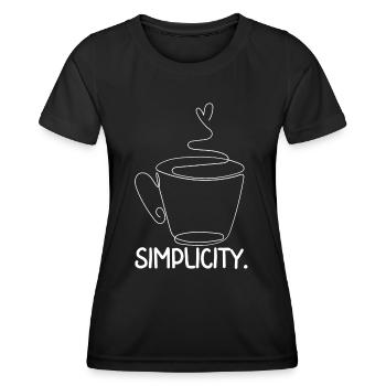One Line Kaffee - Frauen Funktions-T-Shirt - Schwarz - Vorne - AI Model Female 172 light (172cm)