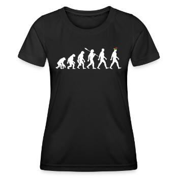Evolution - Karneval - Narrenkappe - Verkleidung - Frauen Funktions-T-Shirt - Schwarz - Vorne - AI Model Female 172 light (172cm)