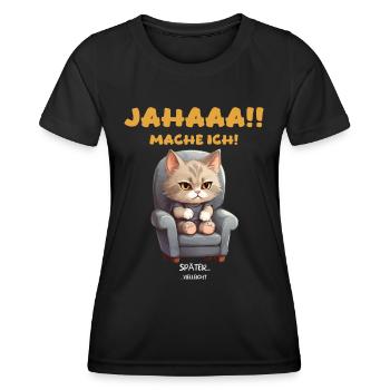 YEEEEEEEEEEEEEEEEEEEEEEEEEEEE - Women's Functional T-Shirt - black - Front - AI Model Female 172 light (172cm)