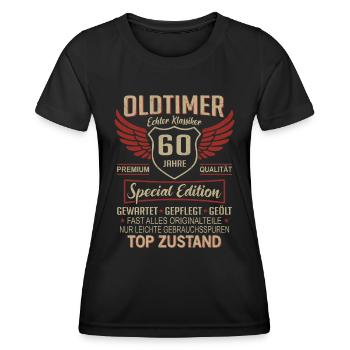 60. Geburtstag 60 Jahre Einzigartiger Oldtimer 60 - Frauen Funktions-T-Shirt - Schwarz - Vorne - AI Model Female 172 light (172cm)