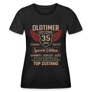 35. Geburtstag 35 Jahre Einzigartiger Oldtimer - Frauen Funktions-T-Shirt - Schwarz - Vorne - AI Model Female 172 light (172cm)