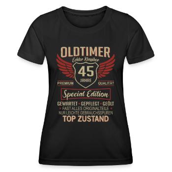 45th Birthday 45 Years Unique Classic Car - Women's Functional T-Shirt - black - Front - AI Model Female 172 light (172cm)