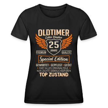 25. Geburtstag 25 Jahre Einzigartiger Oldtimer - Frauen Funktions-T-Shirt - Schwarz - Vorne - AI Model Female 172 light (172cm)