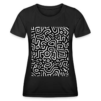 Abstract Pattern | Organic Shapes - Frauen Funktions-T-Shirt - Schwarz - Vorne - AI Model Female 172 light (172cm)