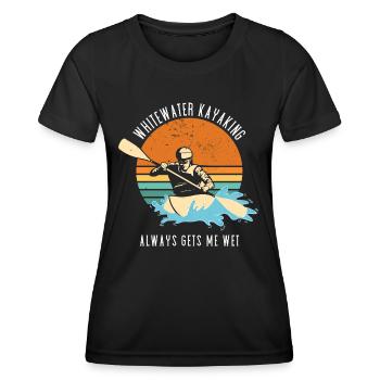 Le kayak en eau vive me mouille toujours - T-shirt sport Femme - noir - Devant - AI Model Female 172 light (172cm)